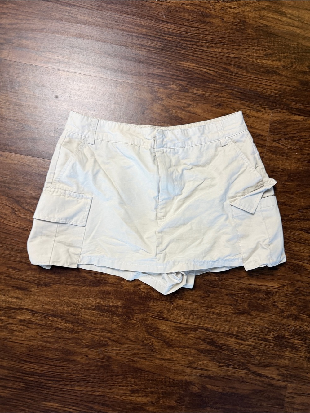 Zara White Cargo Skort Shorts